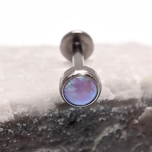 Titanium Internally Threaded Flat Back 4mm cabochon Opal